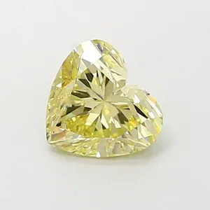 0.86ct HEART Fancy Light Yellow VS2 Coloured Lab diamond