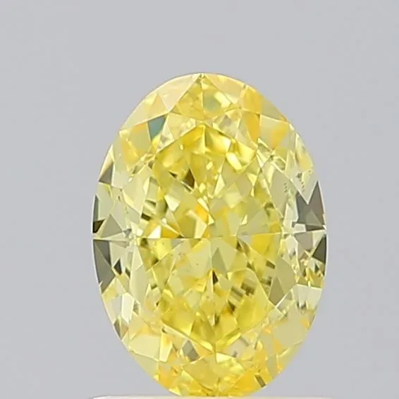 1.00ct OVAL Fancy Vivid Yellow VS2 Coloured Lab diamond