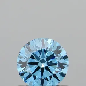 0.46ct ROUND Fancy Vivid Blue VVS2 Coloured Lab diamond