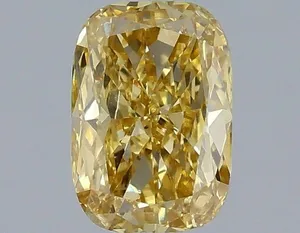 1.07ct CUSHION Fancy Intense Yellow VS1 Coloured Lab diamond
