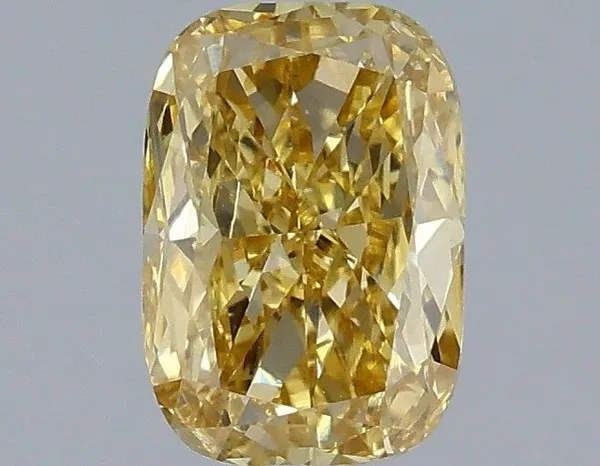 1.07ct CUSHION Fancy Intense Yellow VS1 Coloured Lab diamond