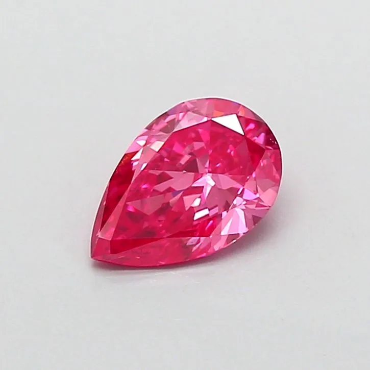 0.66ct PEAR Fancy Vivid Pink VS1 Coloured Lab diamond