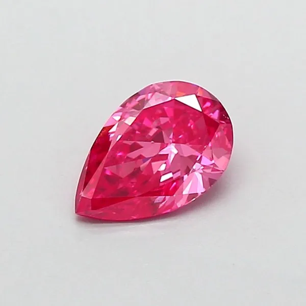 0.66ct PEAR Fancy Vivid Pink VS1 Coloured Lab diamond