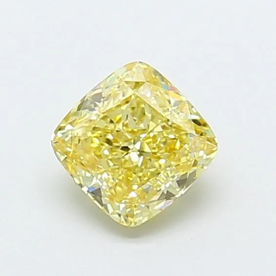 1.04ct CUSHION Fancy Intense Yellow VS1 Coloured Lab diamond