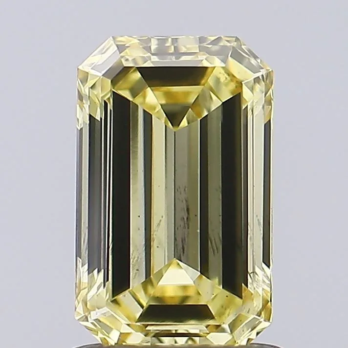 1.10ct EMERALD Fancy Yellow VS2 Coloured Lab diamond