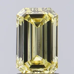 1.1ct EMERALD Fancy Yellow VS2 Coloured Lab diamond