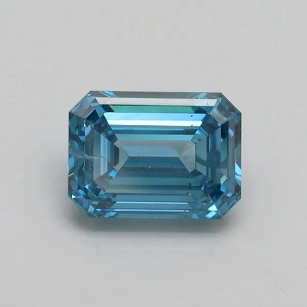 1.01ct EMERALD Fancy Vivid Blue SI2 Coloured Lab diamond