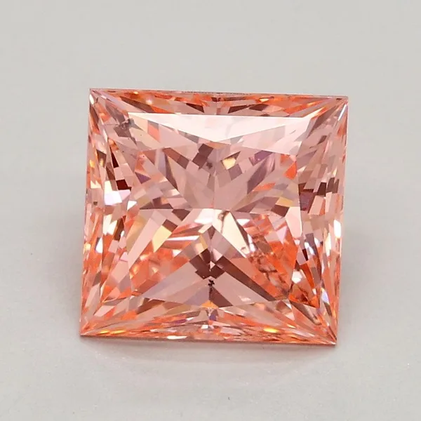 1.7ct PRINCESS Fancy Intense Pink SI1 Coloured Lab diamond