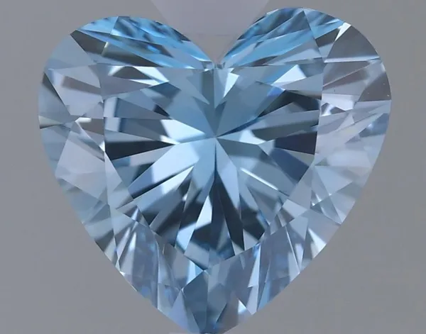 1.02ct HEART Fancy Vivid Blue VVS2 Coloured Lab diamond