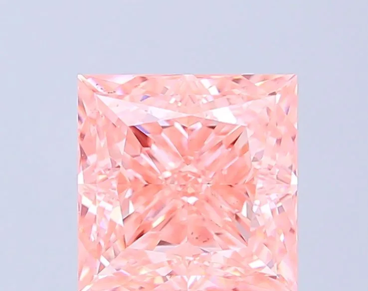 3.06ct PRINCESS Fancy Vivid Pink VS1 Coloured Lab diamond