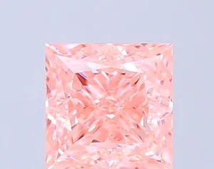 3.06ct PRINCESS Fancy Vivid Pink VS1 Coloured Lab diamond