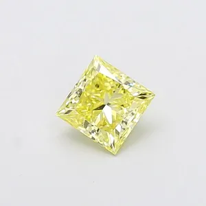 1.02ct PRINCESS Fancy Yellow VVS2 Coloured Lab diamond