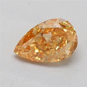 0.5ct PEAR Fancy Intense Orangey Yellow VS2 Coloured Lab diamond