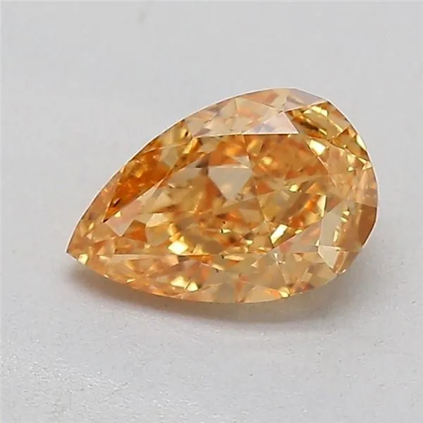 0.5ct PEAR Fancy Intense Orangey Yellow VS2 Coloured Lab diamond