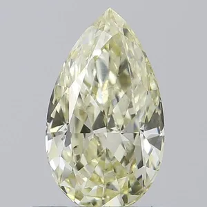 0.54ct PEAR Fancy Light Yellow VS1 Coloured Lab diamond