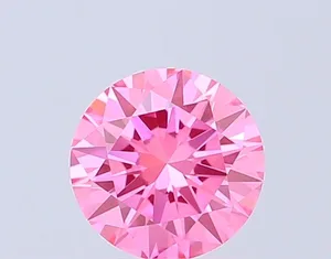0.87ct ROUND Fancy Vivid Pink VS1 Coloured Lab diamond