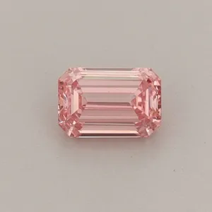 0.32ct EMERALD Fancy Vivid Pink VVS2 Coloured Lab diamond