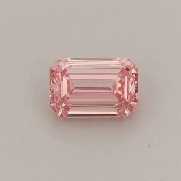 0.32ct EMERALD Fancy Vivid Pink VVS2 Coloured Lab diamond