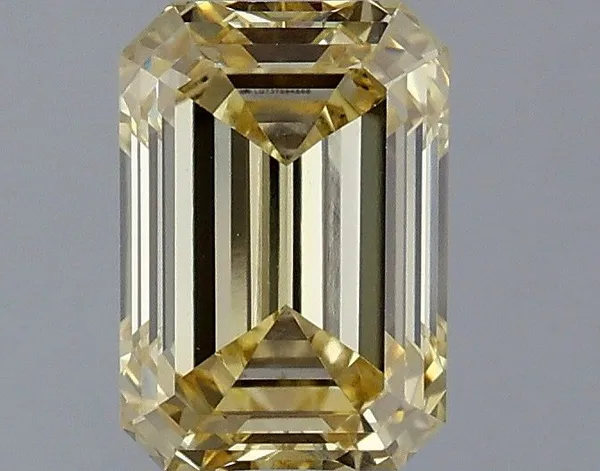 1.48ct EMERALD Fancy Light Yellow VVS2 Coloured Lab diamond