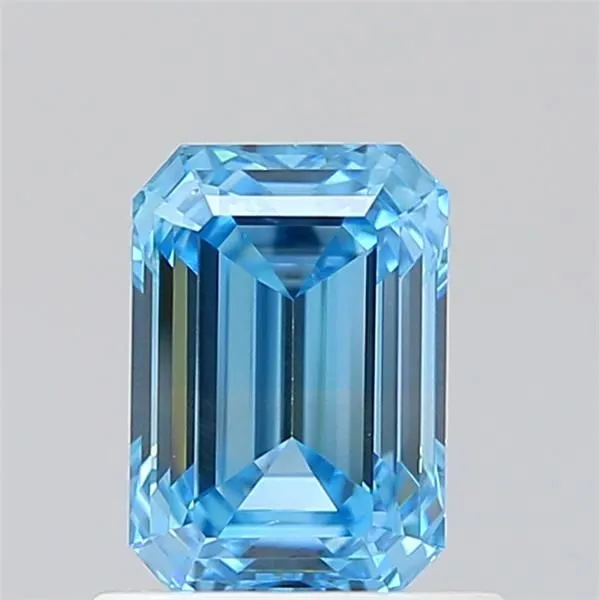 0.91ct EMERALD Fancy Vivid Blue VS2 Coloured Lab diamond