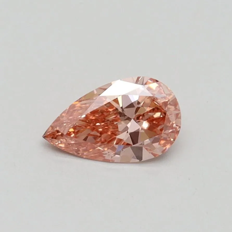 0.50ct PEAR Fancy Intense Pink SI1 Coloured Lab diamond