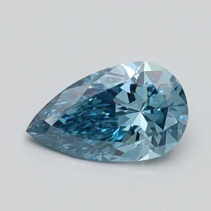 0.51ct PEAR Fancy Vivid Blue VS2 Coloured Lab diamond