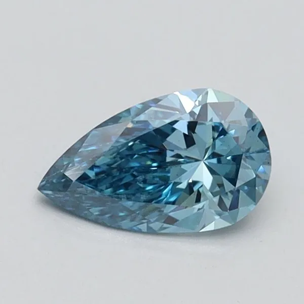 0.51ct PEAR Fancy Vivid Blue VS2 Coloured Lab diamond