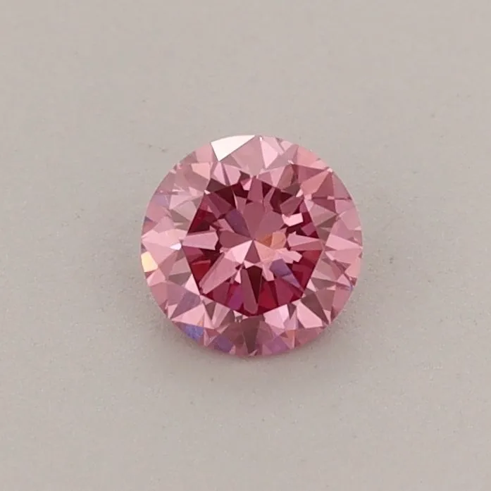 0.32ct ROUND Fancy Vivid Pink VS2 Coloured Lab diamond