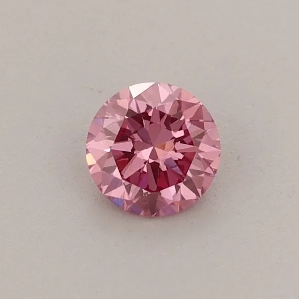 0.32ct ROUND Fancy Vivid Pink VS2 Coloured Lab diamond