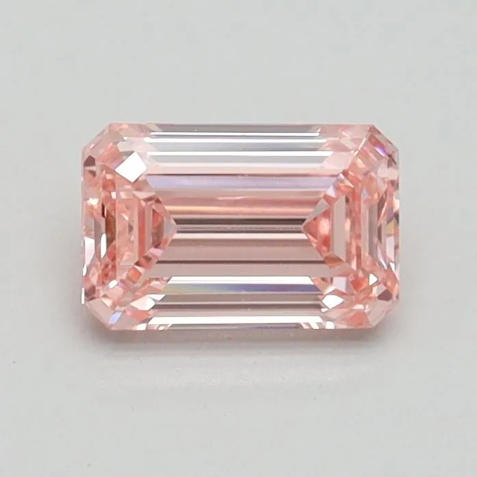 0.69ct EMERALD Fancy Intense Pink VVS2 Coloured Lab diamond