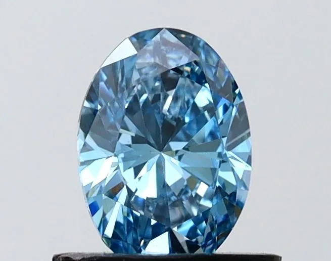 0.74ct OVAL Fancy Vivid Blue VS1 Coloured Lab diamond