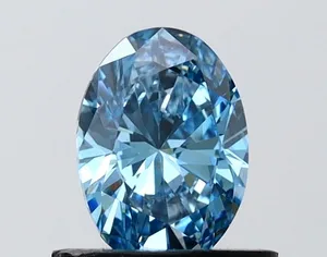 0.74ct OVAL Fancy Vivid Blue VS1 Coloured Lab diamond