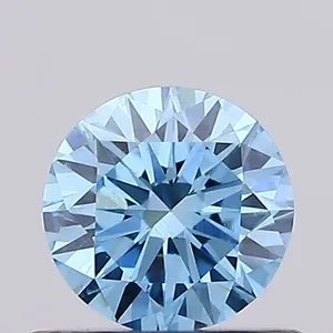 0.46ct ROUND Fancy Vivid Blue VVS2 Coloured Lab diamond