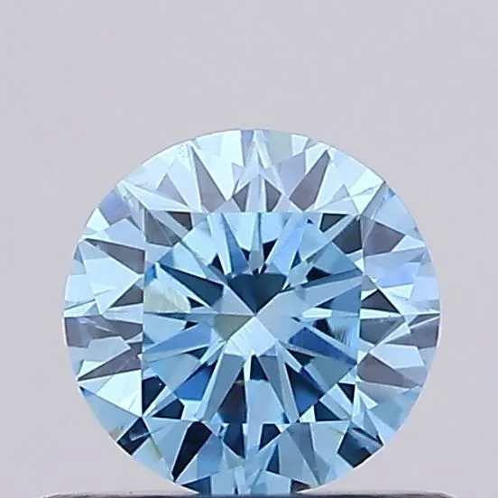 0.46ct ROUND Fancy Vivid Blue VVS2 Coloured Lab diamond