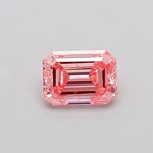0.3ct EMERALD Fancy Intense Pink VS1 Coloured Lab diamond