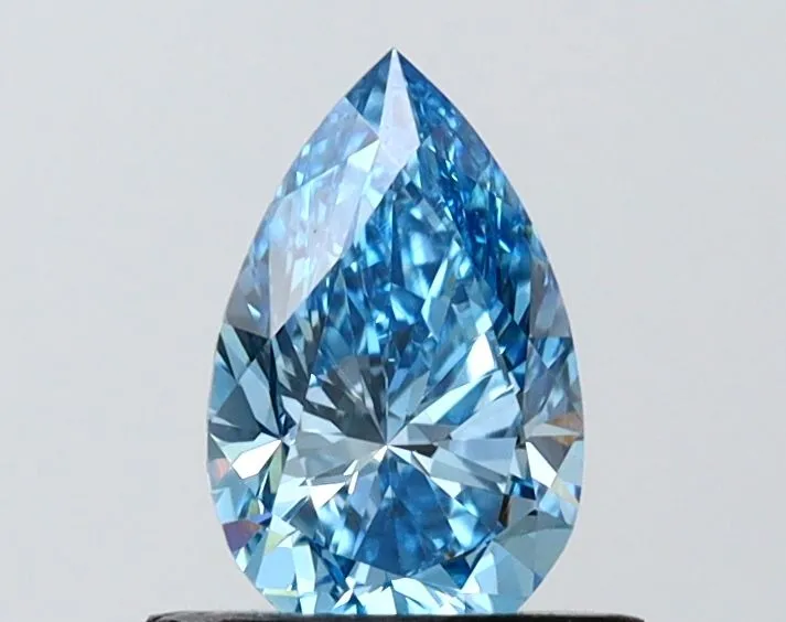 0.78ct PEAR Fancy Vivid Blue VS1 Coloured Lab diamond