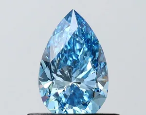 0.78ct PEAR Fancy Vivid Blue VS1 Coloured Lab diamond