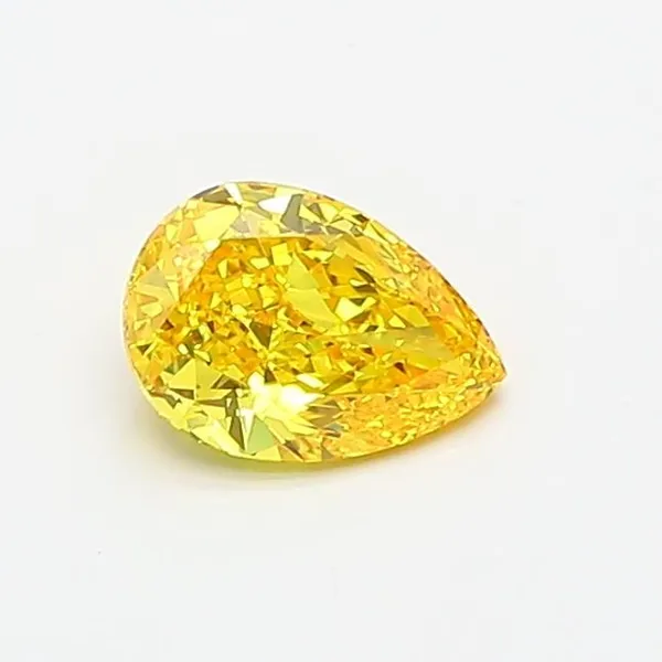 0.51ct PEAR Fancy Vivid Yellow VVS1 Coloured Lab diamond