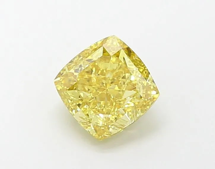 1.06ct CUSHION Fancy Vivid Yellow VS1 Coloured Lab diamond