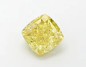1.06ct CUSHION Fancy Vivid Yellow VS1 Coloured Lab diamond