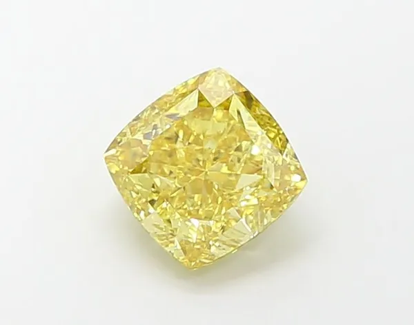 1.06ct CUSHION Fancy Vivid Yellow VS1 Coloured Lab diamond