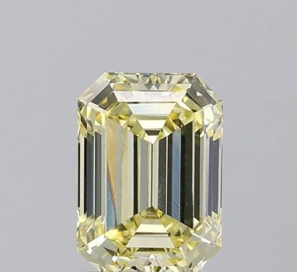 1.02ct EMERALD Fancy Light Yellow VS1 Coloured Lab diamond