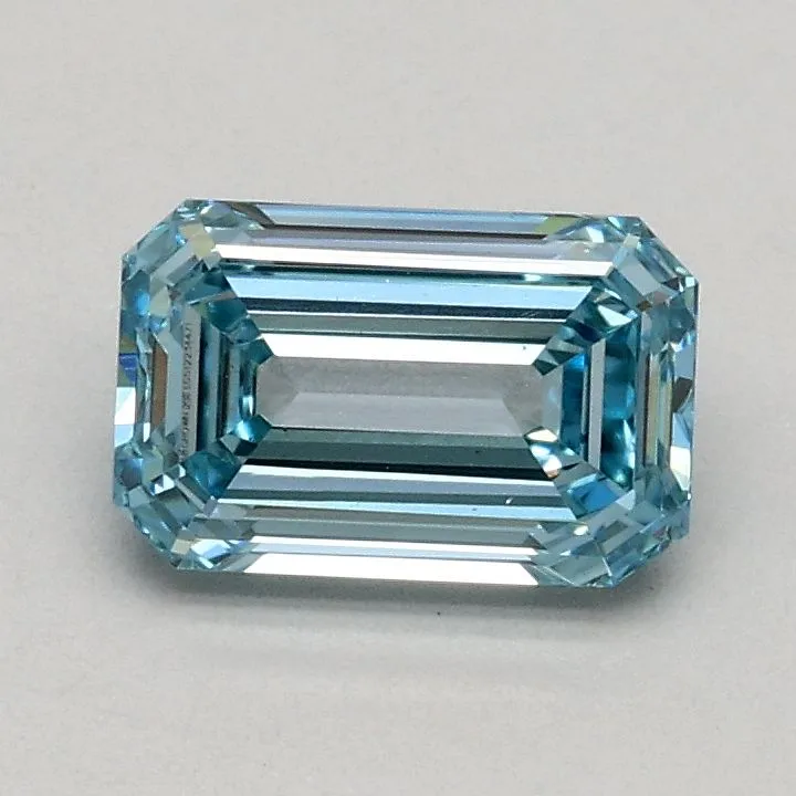 0.71ct EMERALD Fancy Intense Blue VS1 Coloured Lab diamond