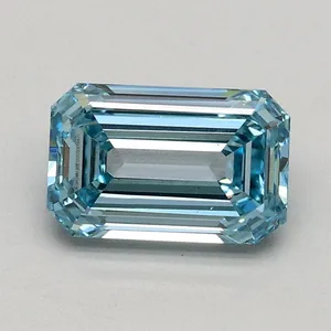 0.71ct EMERALD Fancy Intense Blue VS1 Coloured Lab diamond