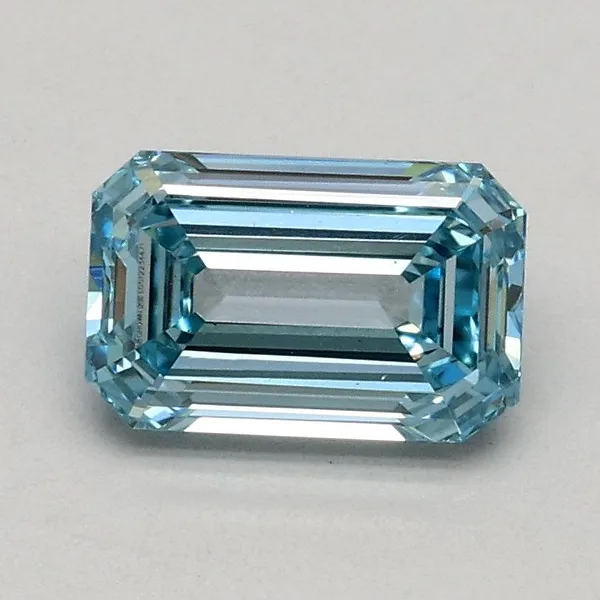 0.71ct EMERALD Fancy Intense Blue VS1 Coloured Lab diamond