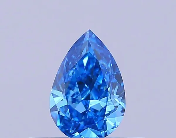 0.35ct PEAR Fancy Vivid Blue VS1 Coloured Lab diamond