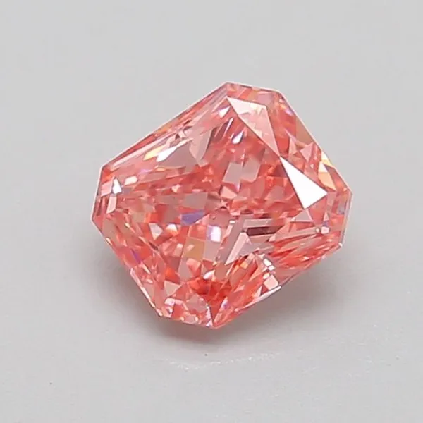 0.77ct RADIANT Fancy Vivid Pink VS2 Coloured Lab diamond