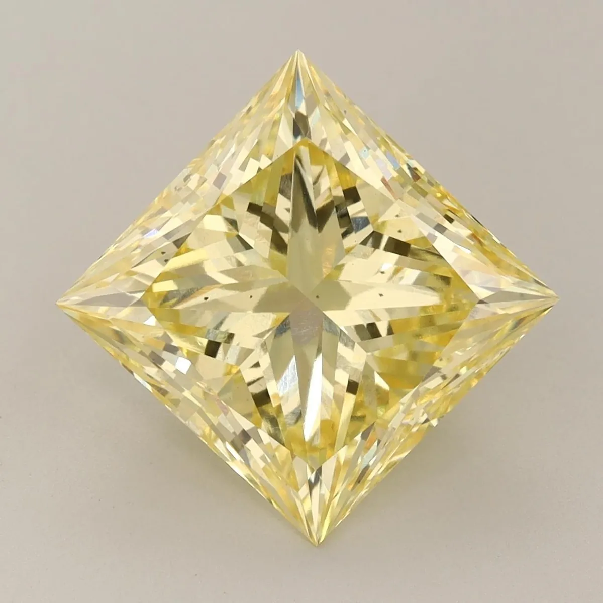 5.85ct PRINCESS Fancy Vivid Yellow VS2 Coloured Lab diamond
