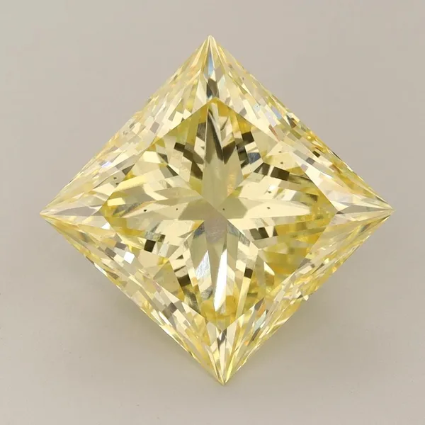 5.85ct PRINCESS Fancy Vivid Yellow VS2 Coloured Lab diamond