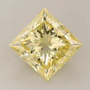 5.85ct PRINCESS Fancy Vivid Yellow VS2 Coloured Lab diamond
